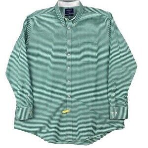 Charles Tyrwhitt Mens‎ XXL Flannel Shirt Weekend Classic Fit Green Gingham Check